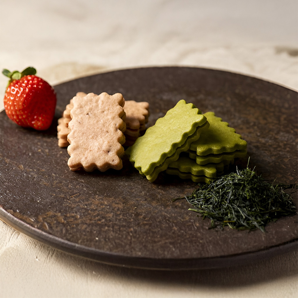 Arrow Tree ICHI-HA snacks presented on a plate